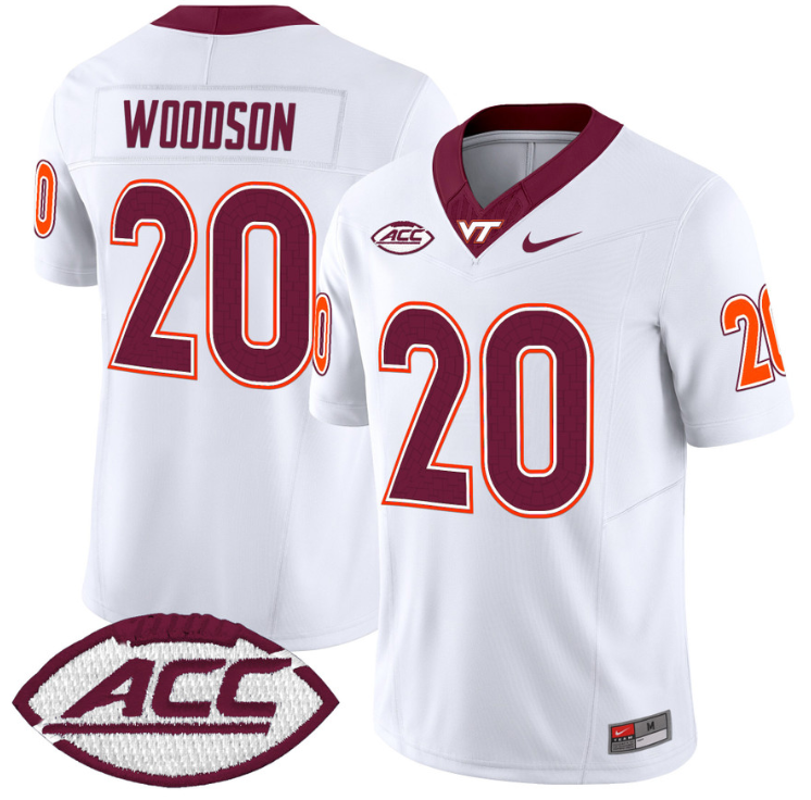 Caleb Woodson Jersey #20 Virginia Tech Hokies Vapor Limited College Football Alternate Stitched - Image 2