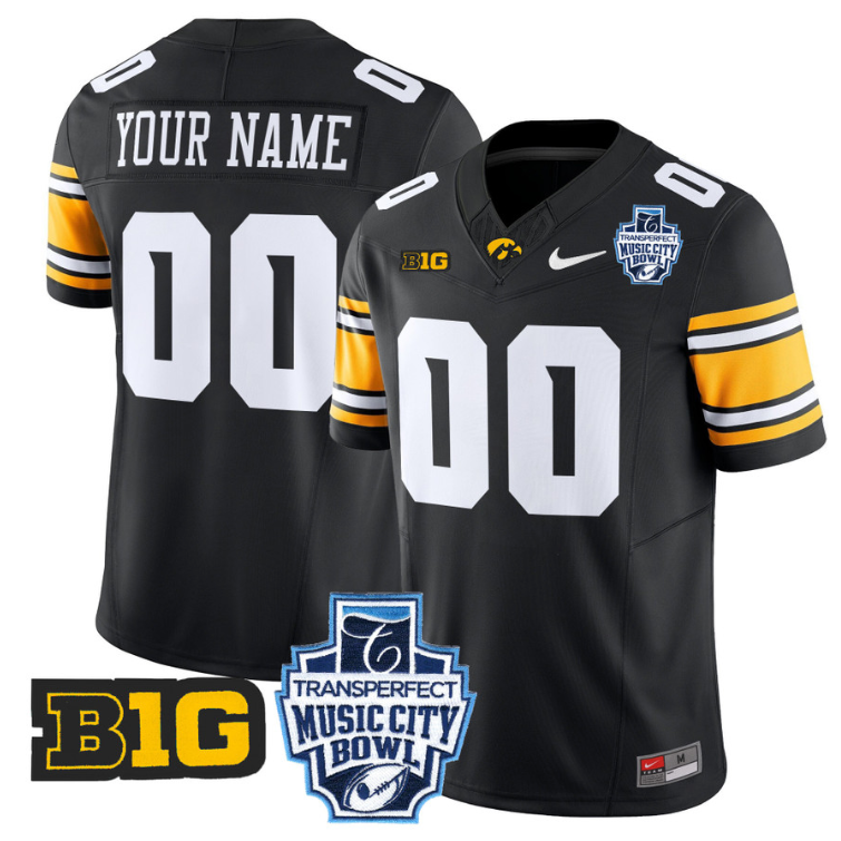 Custom Iowa Hawkeyes Jersey 2024 Music City Bowl Patch Stitched Alternate - Image 5