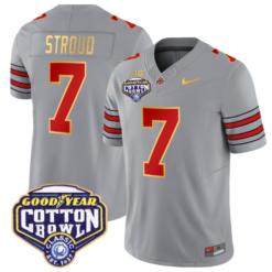 Alternative view of CJ Stroud Jersey #7 Ohio State 'Heritage Stripe' Cotton Bowl Football Stitched