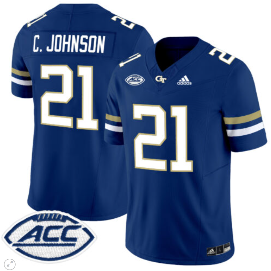 Calvin Johnson Jersey #21 Georgia Tech Yellow Jackets Vapor Limited Football Alternate Stitched - Image 3