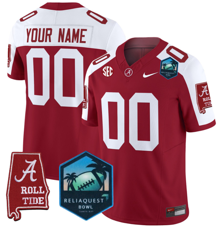 Custom Alabama Crimson Tide Jersey 2025 ReliaQuest Bowl Patch Football Alternate - Image 5