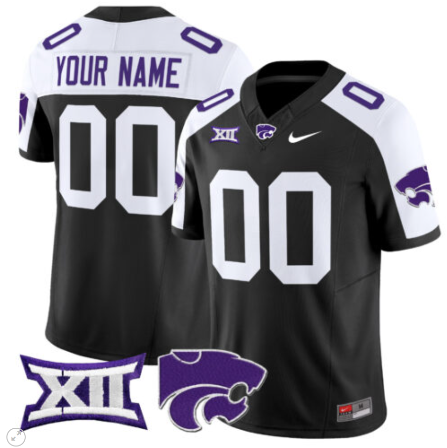 Custom Kansas State Wildcats Jersey Name and Number Vapor Limited Football All Stitched Alternate