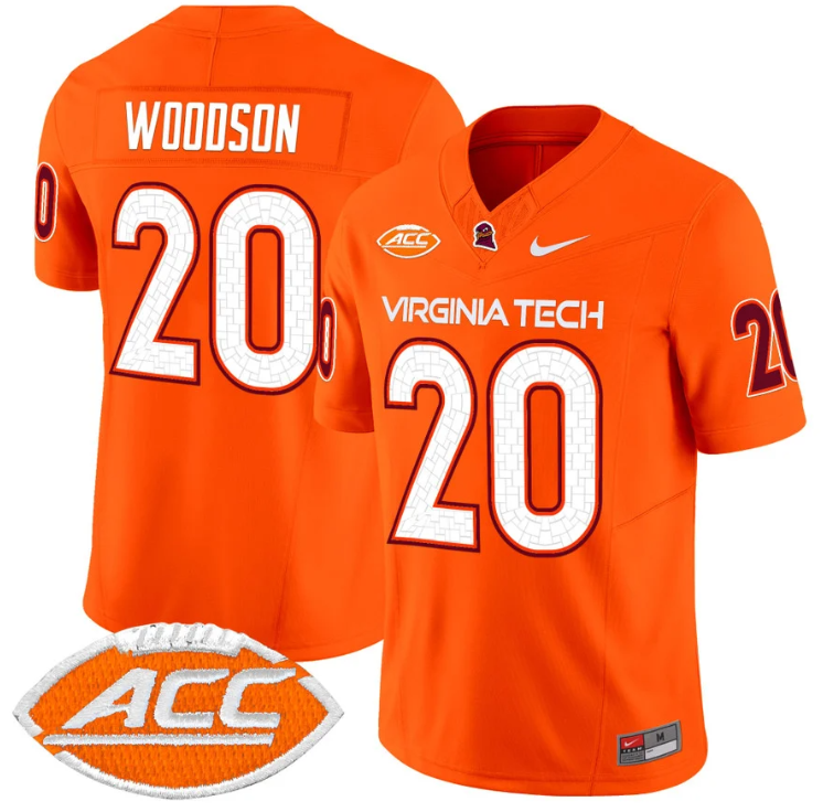 Caleb Woodson Jersey #20 Virginia Tech Hokies Vapor Limited College Football Alternate Stitched - Image 3