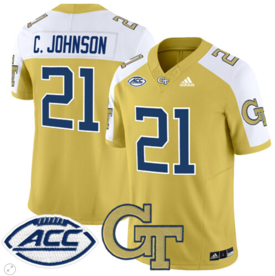 Calvin Johnson Jersey #21 Georgia Tech Yellow Jackets Vapor Limited Football Alternate
