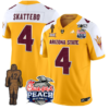 Cam Skattebo Jersey #4 Sun Devils Pat Tillman & Peach Bowl Patch 2025 Patch Gold