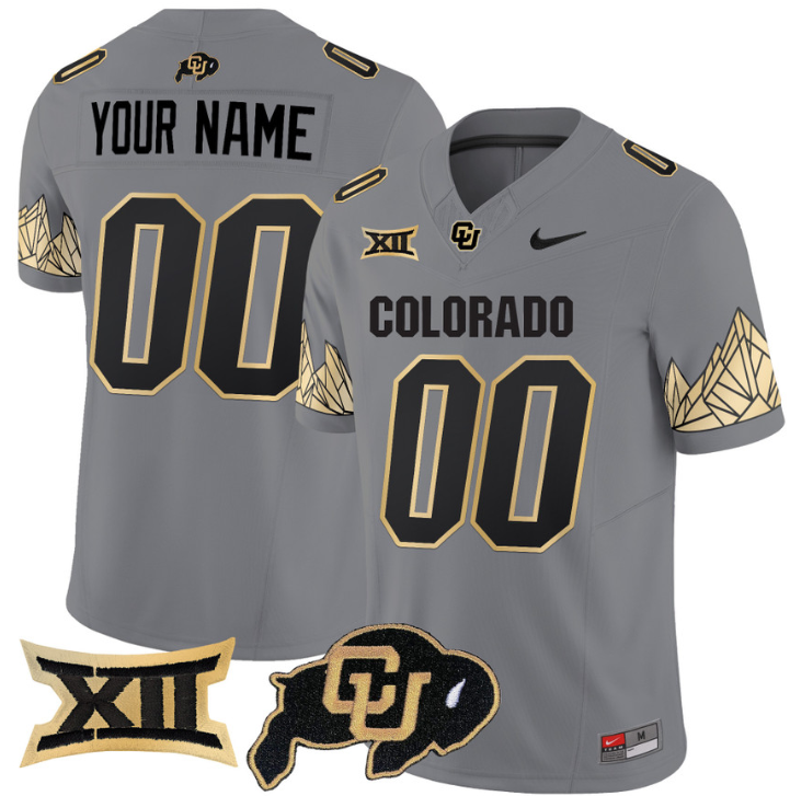 Custom Colorado Buffaloes Jersey Name, Number Vapor Big 12 XII Patch Black Football - Image 5