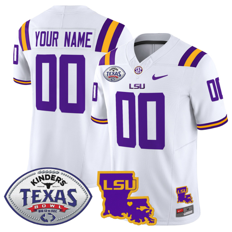Custom LSU Tigers Jersey 2024 Texas Bowl Patch Football Stitched Alternate - Image 2