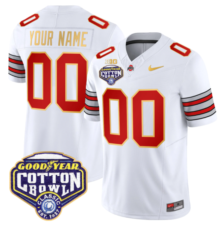 Custom Ohio State Buckeyes Jersey 'Heritage Stripe' Cotton Bowl Patch Football Stitched - Image 3