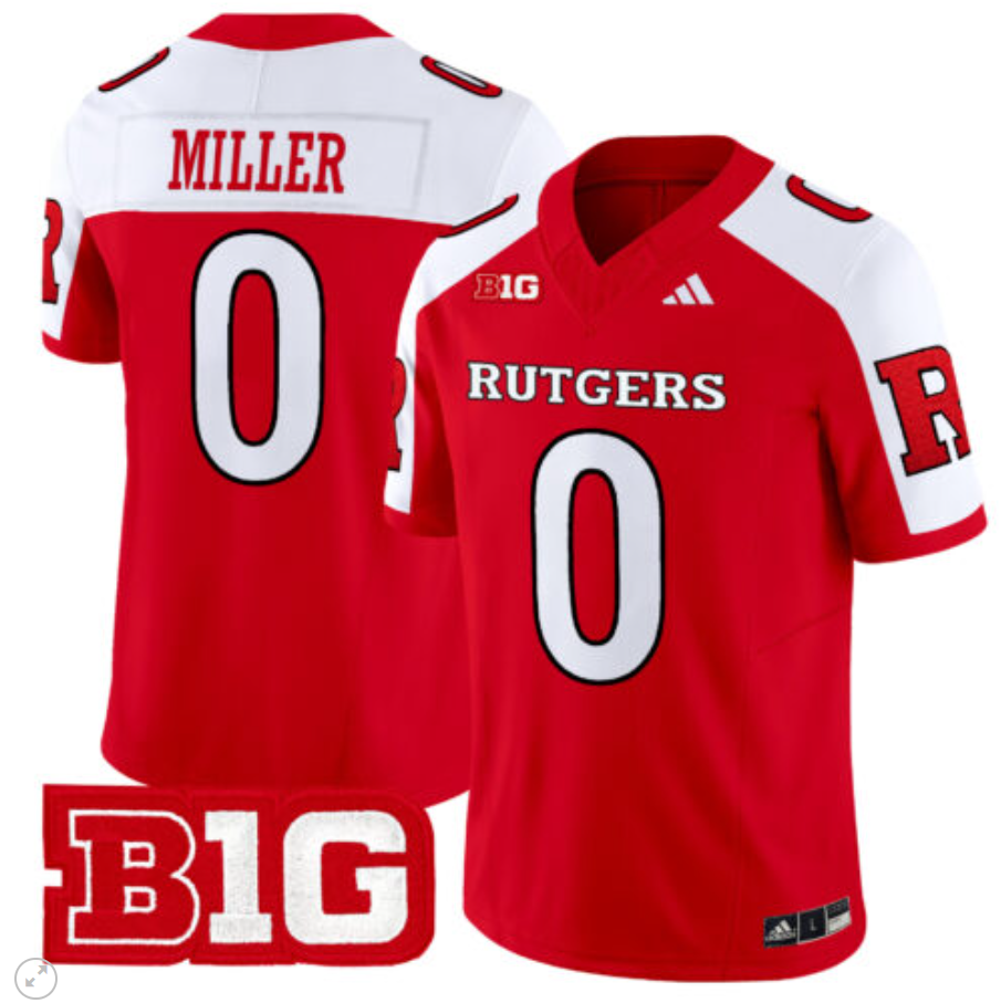 Dymere Miller Jersey #0 Rutgers Scarlet Knights Vapor Limited Football Stitched Alternate - Image 4