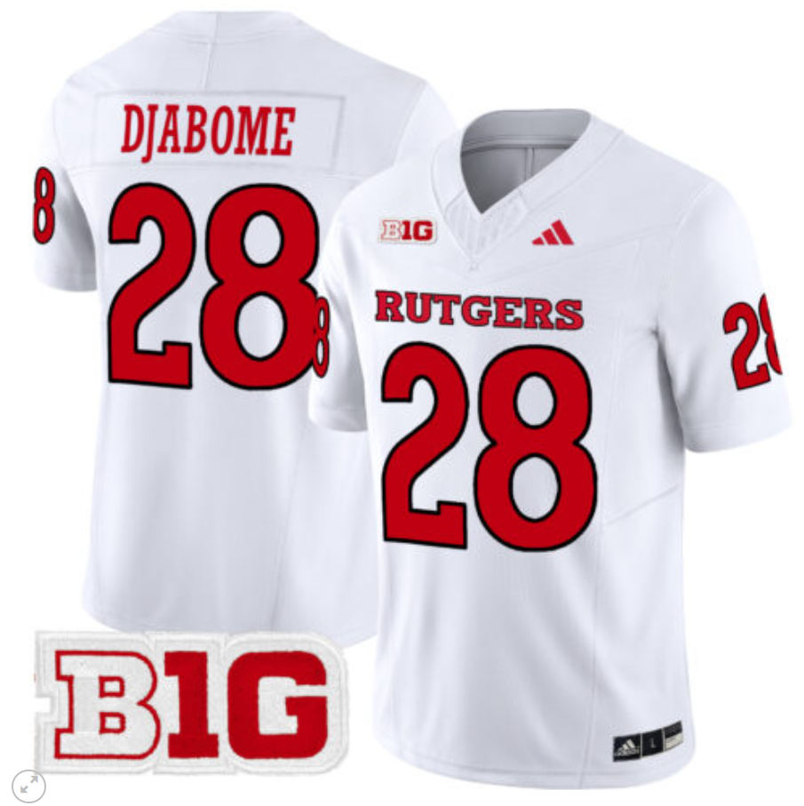 Dariel Djabome Jersey #28 Rutgers Scarlet Knights Vapor Limited Football Stitched Alternate - Image 2