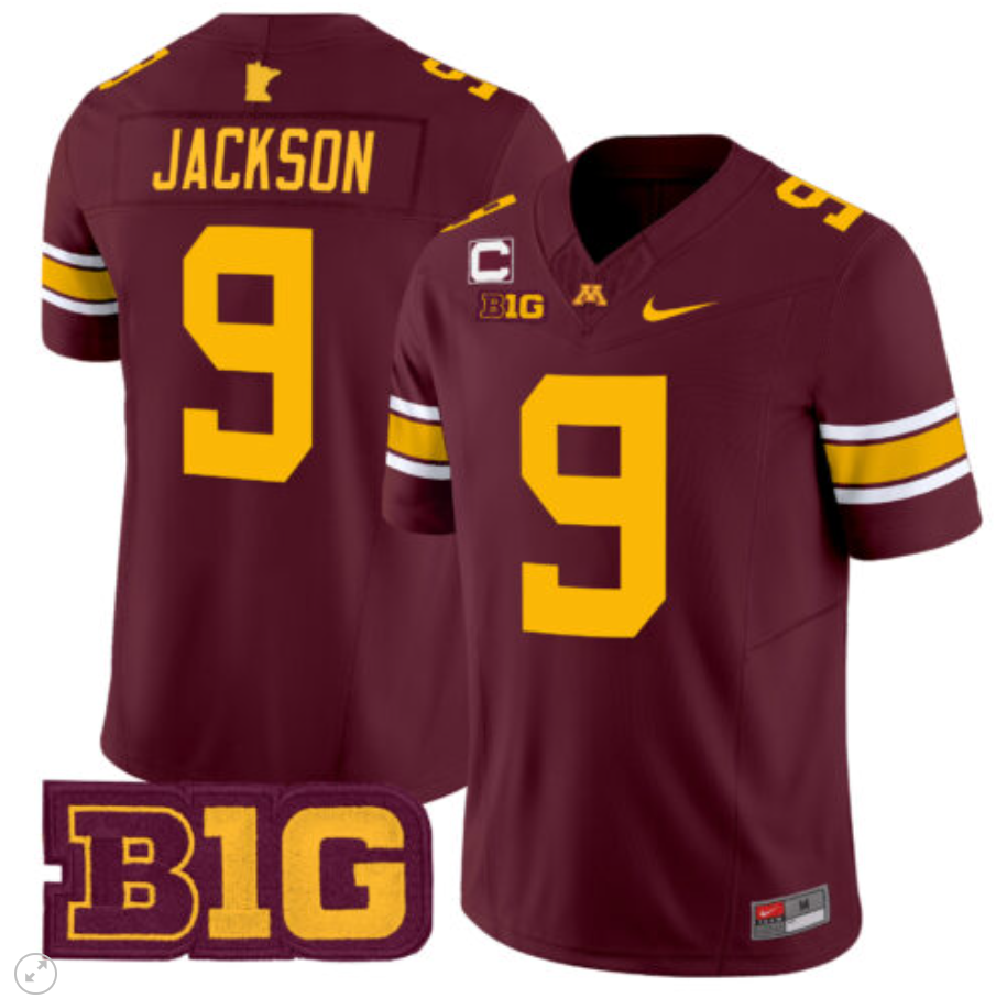 Daniel Jackson Jersey #9 Minnesota Golden Gophers Vapor Limited Football All Sitched - Image 3