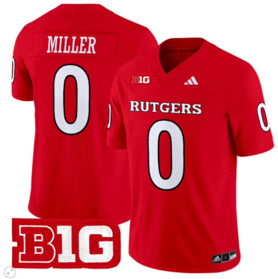 Dymere Miller Jersey #0 Rutgers Scarlet Knights Vapor Limited Football Stitched Alternate - Image 3