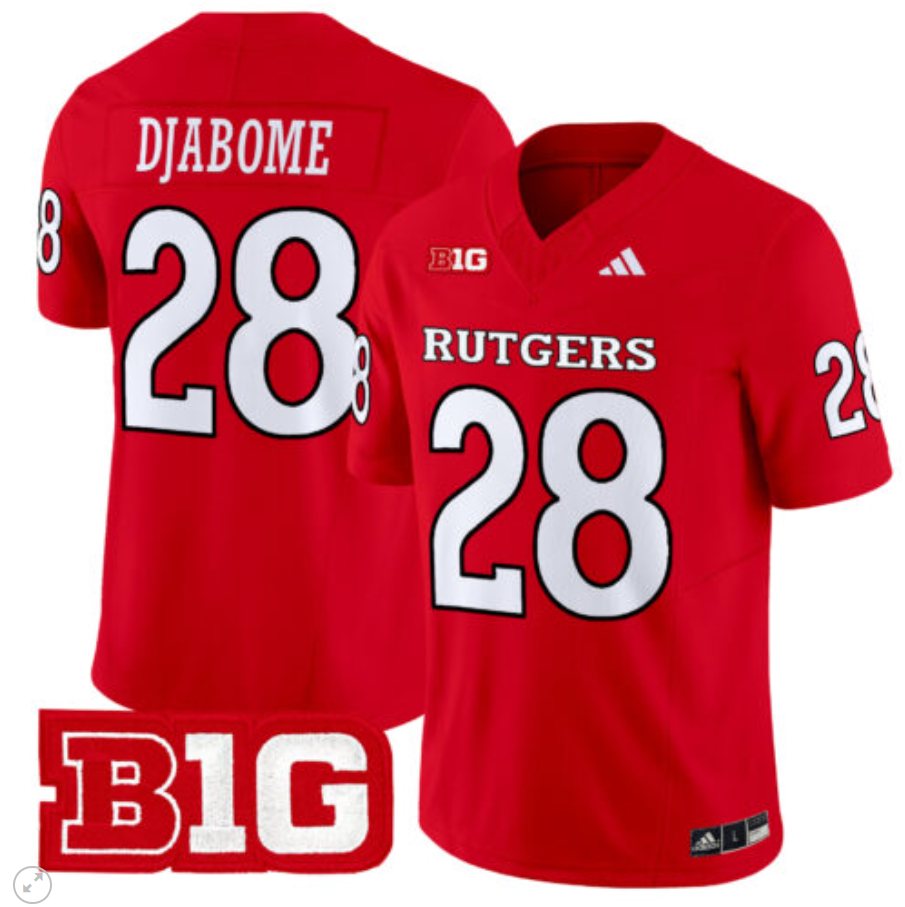 Dariel Djabome Jersey #28 Rutgers Scarlet Knights Vapor Limited Football Stitched Alternate - Image 3