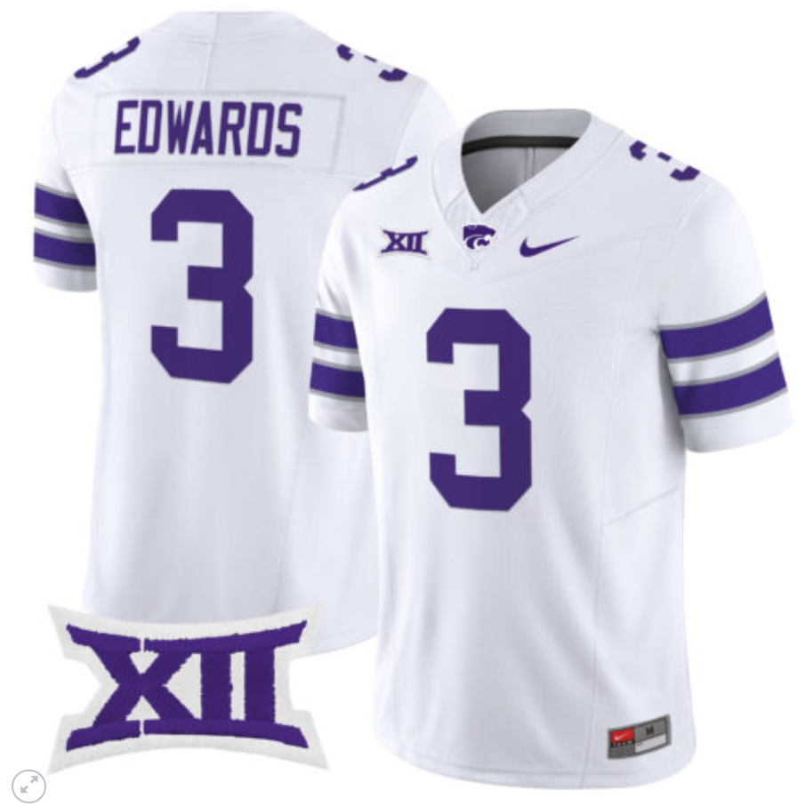 Dylan Edwards Jersey #3 Kansas State Wildcats Vapor Limited Football All Stitched Alternate - Image 5