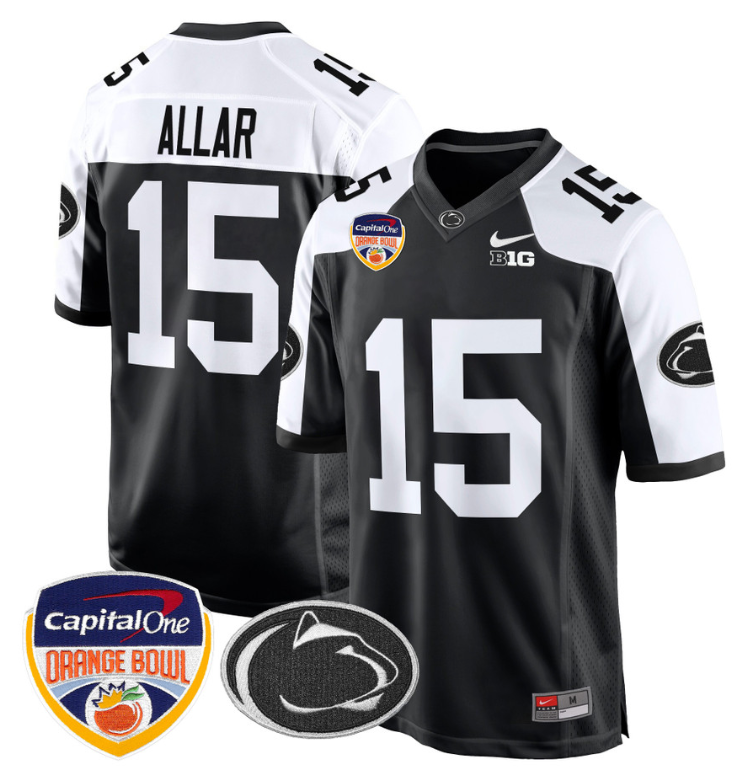 Drew Allar Jersey #15 Custom Penn State Orange Bowl Patch Football Alternate