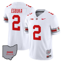 Alternative view of Emeka Egbuka Jersey #22 Ohio State Rose Bowl Patch Football V3 Alternate