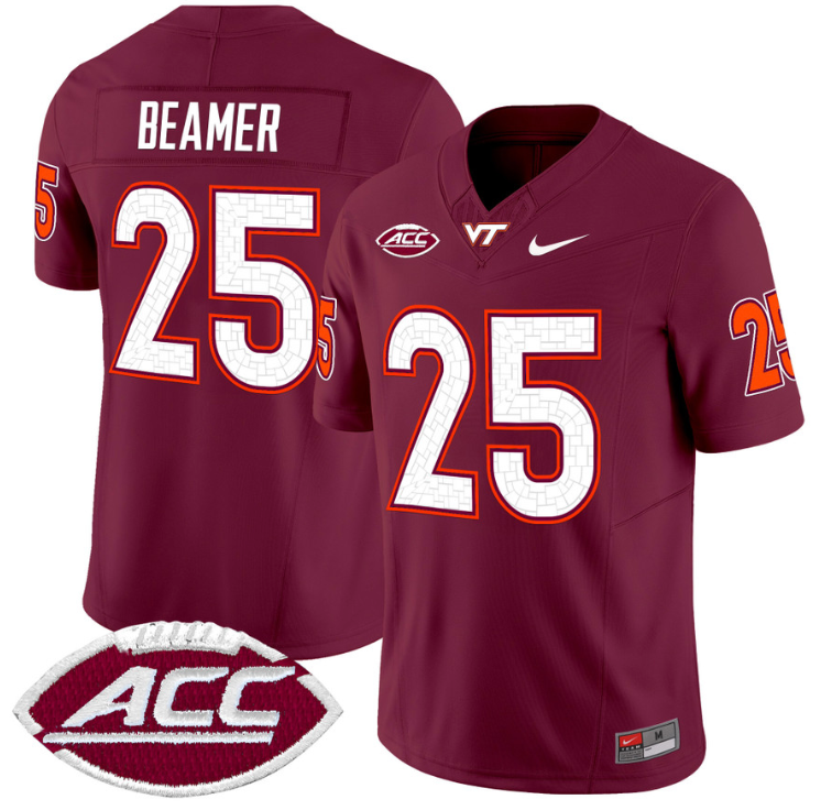 Frank Beamer Jersey #25 Virginia Tech Hokies Vapor Limited College Football Stitched Alternate - Image 5