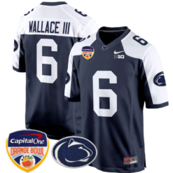 Alternative view of Harrison Wallace III Jersey #6 Custom Penn State Orange Bowl Alternate Football