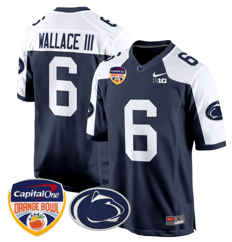 Harrison Wallace III Jersey #6 Custom Penn State Orange Bowl Alternate Football - Image 2