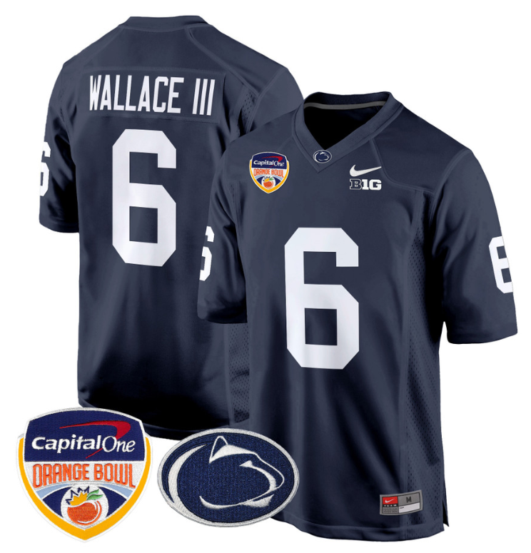 Harrison Wallace III Jersey #6 Custom Penn State Orange Bowl Alternate Football - Image 4