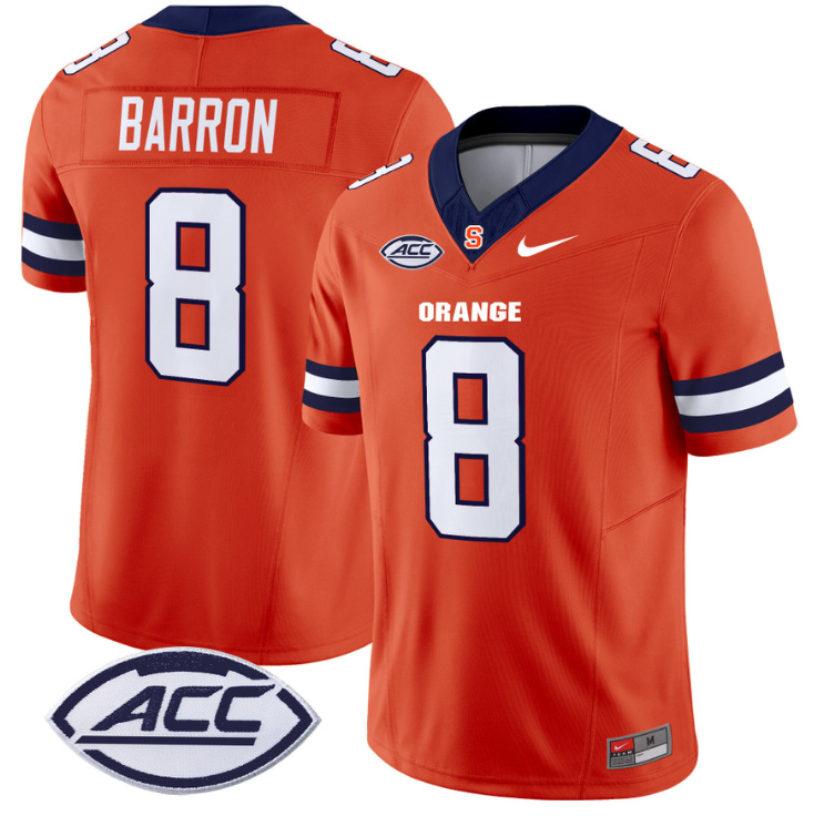 Justin Barron Jersey #8 Syracuse Orange Vapor Limited College Football Stitched Alternate - Image 3