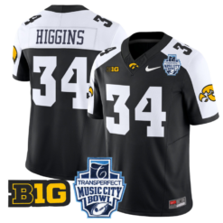 Jay Higgins Jersey #34 Iowa Hawkeyes 2024 Music City Bowl Patch Alternate Football