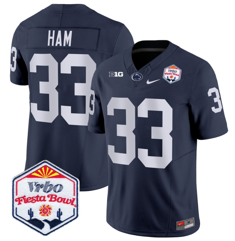 Jack Ham Jersey #33 Penn State 2024 Fiesta Bowl Patch Stitched Football Alternate - Image 3