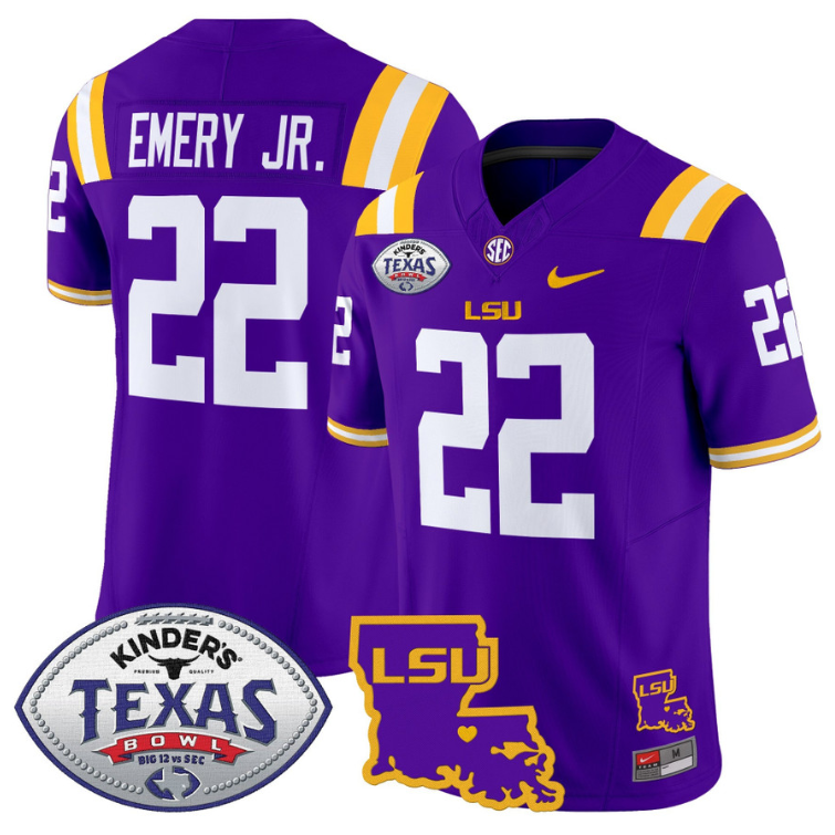 John Emery Jr Jersey #22 LSU Tigers 2024 Texas Bowl Football Alternate - Image 4