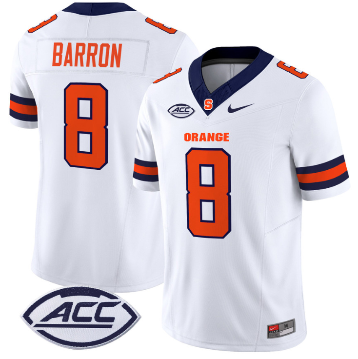 Justin Barron Jersey #8 Syracuse Orange Vapor Limited College Football Stitched Alternate - Image 2