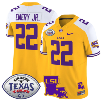 John Emery Jr Jersey #22 LSU Tigers 2024 Texas Bowl Football Alternate