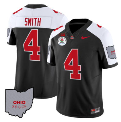 Jeremiah Smith Jersey #4 Ohio State Rose Bowl Patch Football V3 Alternate