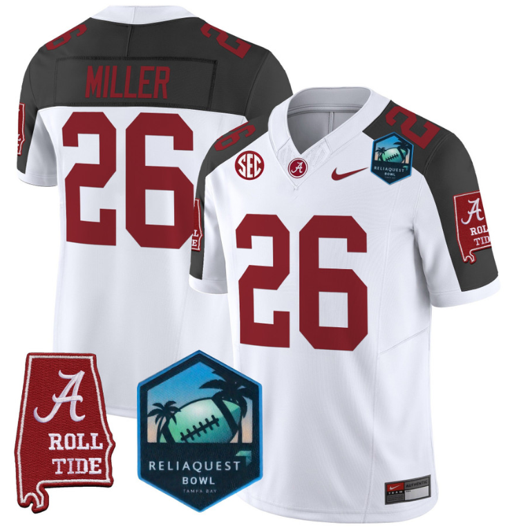 Jam Miller Jersey #26 Alabama Crimson Tide 2025 ReliaQuest Bowl Football Stitched - Image 3