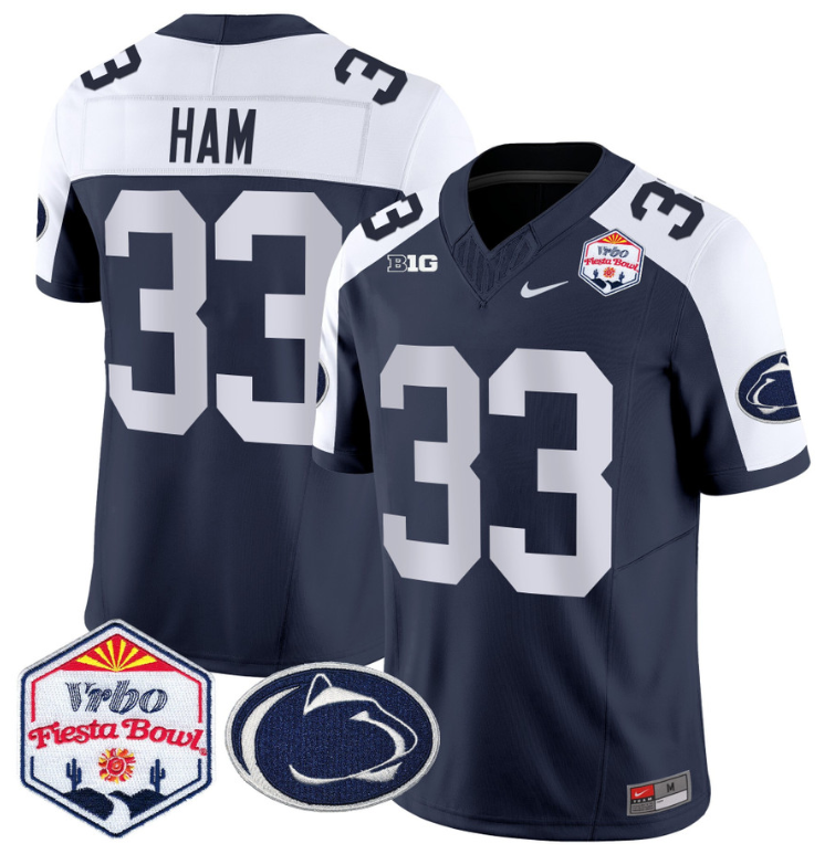 Jack Ham Jersey #33 Penn State 2024 Fiesta Bowl Patch Stitched Football Alternate - Image 4