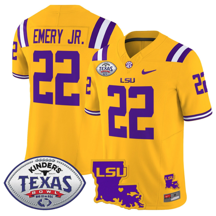 John Emery Jr Jersey #22 LSU Tigers 2024 Texas Bowl Football Alternate - Image 5