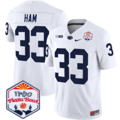 Alternative view of Jack Ham Jersey #33 Penn State 2024 Fiesta Bowl Patch Stitched Football Alternate