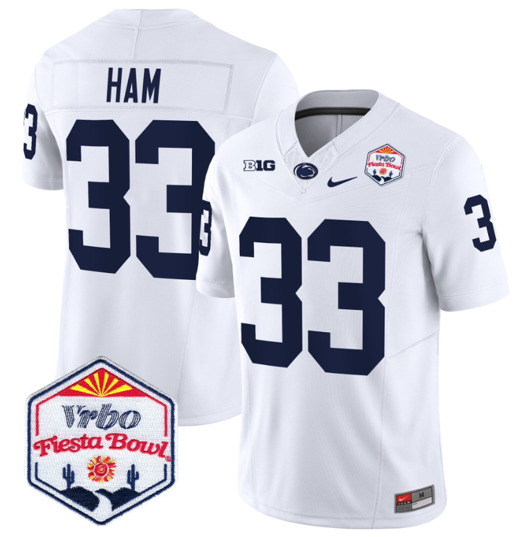 Jack Ham Jersey #33 Penn State 2024 Fiesta Bowl Patch Stitched Football Alternate - Image 2