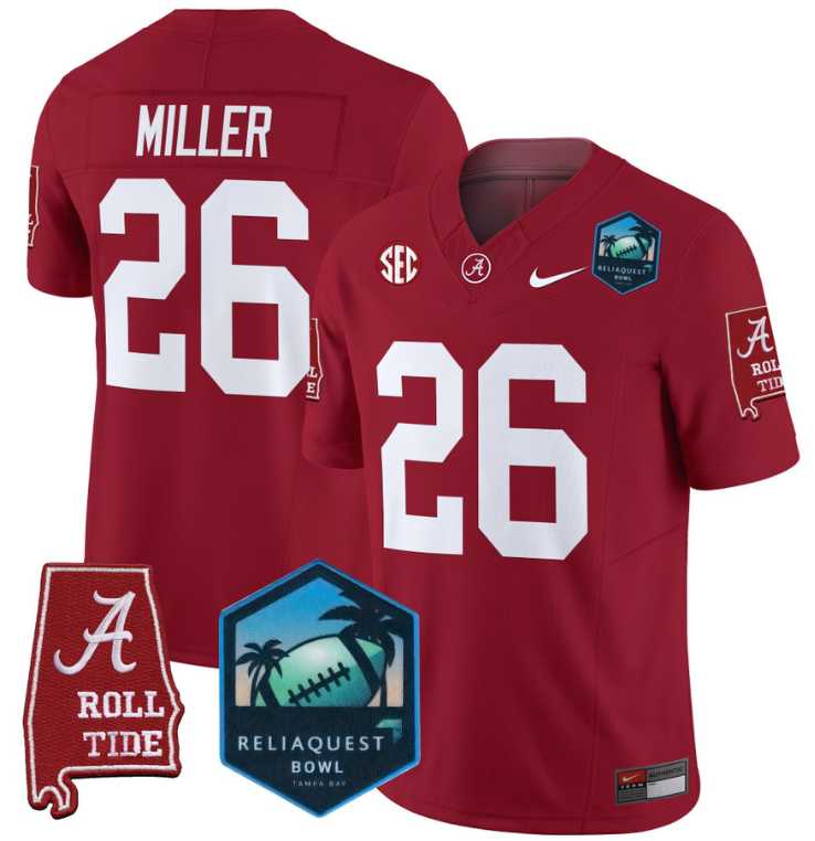 Jam Miller Jersey #26 Alabama Crimson Tide 2025 ReliaQuest Bowl Football Stitched - Image 4