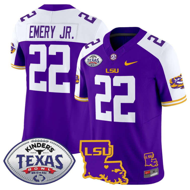 John Emery Jr Jersey #22 LSU Tigers 2024 Texas Bowl Football Alternate - Image 2