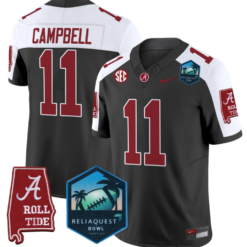 Jihaad Campbell Jersey #11 Alabama Crimson Tide 2025 ReliaQuest Bowl Football Stiched