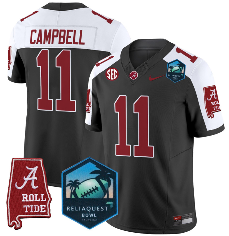 Jihaad Campbell Jersey #11 Alabama Crimson Tide 2025 ReliaQuest Bowl Football Stiched