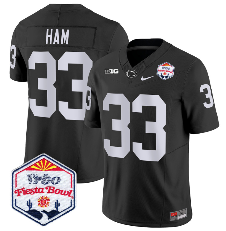 Jack Ham Jersey #33 Penn State 2024 Fiesta Bowl Patch Stitched Football Alternate - Image 5