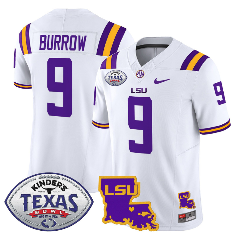 Joe Burrow Jersey #9 LSU Tigers 2024 Texas Bowl Football Stitched Alternate - Image 2