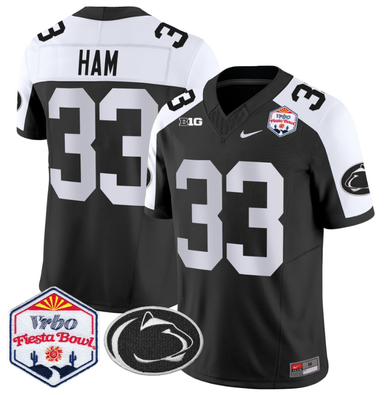 Jack Ham Jersey #33 Penn State 2024 Fiesta Bowl Patch Stitched Football Alternate