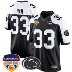 Jack Ham Jersey #33 Custom Penn State Orange Bowl Patch Football Alternate