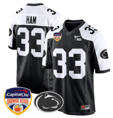 Jack Ham Jersey #33 Custom Penn State Orange Bowl Patch Football Alternate