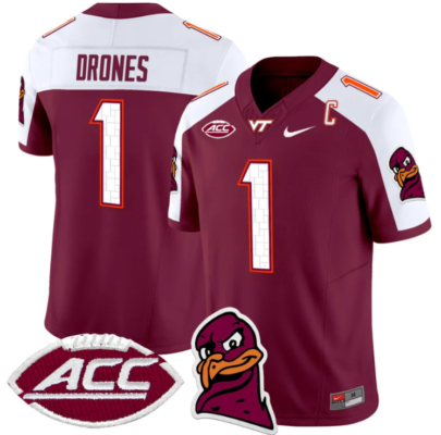 Kyron Drones Jersey #1 Virginia Tech Hokies Vapor Limited College Football Stitched Alternate