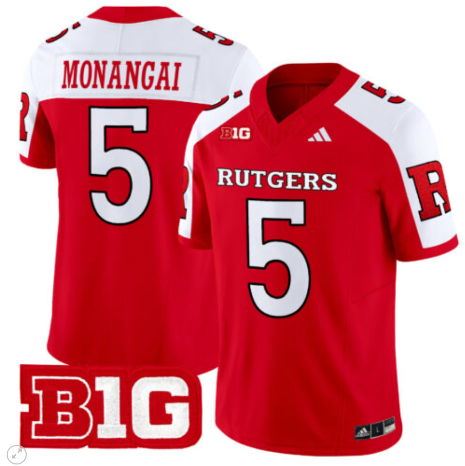 Kyle Monangai Jersey #5 Rutgers Scarlet Knights Vapor Limited Football Stitched Alternate - Image 4