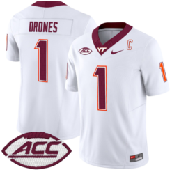 Alternative view of Kyron Drones Jersey #1 Virginia Tech Hokies Vapor Limited College Football Stitched Alternate