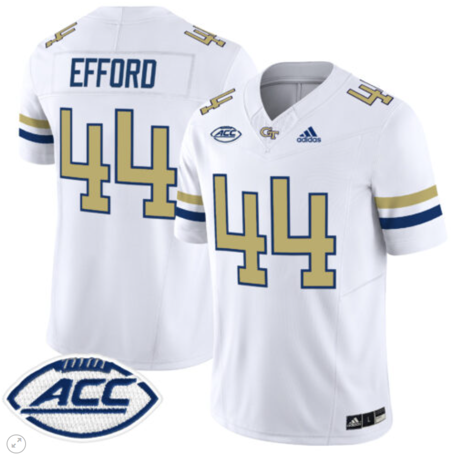 Kyle Efford Jersey #44 Georgia Tech Yellow Jackets Vapor Limited Football All Stitched Alternate - Image 2