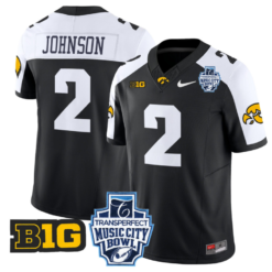 Kaleb Johnson Jersey #2 Iowa Hawkeyes 2024 Music City Bowl Patch Alternate Football